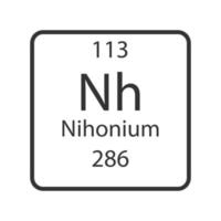 Nihonium-Symbol. chemisches Element des Periodensystems. Vektor-Illustration. vektor