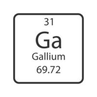 gallium symbol. kemiskt element i det periodiska systemet. vektor illustration.