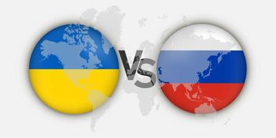 Ukraina vs Ryssland flaggor koncept. vektor illustration.