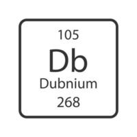 Dubnium-Symbol. chemisches Element des Periodensystems. Vektor-Illustration. vektor