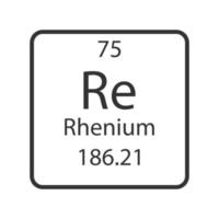 Rhenium-Symbol. chemisches Element des Periodensystems. Vektor-Illustration. vektor