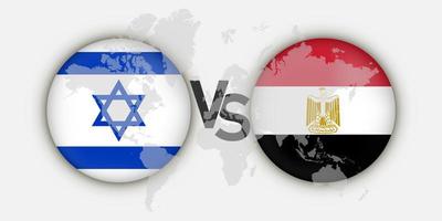 israel vs egypten flaggor koncept. vektor illustration.