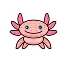 söt axolotl framifrån vektor