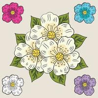 Jasminblumenmuster. modernes Blumenmuster für Textil-, Tapeten-, Druck-, Geschenkverpackungs-, Gruß- oder Hochzeitshintergrund vektor