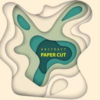 vektor bakgrund med beige och gröna färger papperssnitt former. 3d abstrakt papperskonststil, designlayout för affärspresentationer, flygblad, affischer, utskrifter, dekoration, kort, broschyromslag.