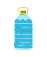 wasser in plastikflasche, gallonenelement clipart im flachen linienstil. hand gezeichnete vektorillustration, karikaturskizze. Mode süßer Patch, Abzeichen, Emblem, Symbol oder Logo. vektor