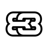 nummer 83 logotyp vektor
