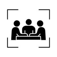 Partner, Investoren, Geschäftsleute Glyphen-Symbol. Firmenmeeting, Konferenz. Freunde, Kollegen, Kollegen. Vorstand. Freundschaft, Partnerschaft. isolierte Illustration des Silhouettenvektors vektor