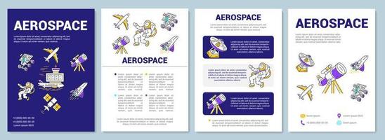 arial reise- und forschungsindustrie-vorlagenlayout. flyer, broschüre, broschürendruckdesign mit linearen illustrationen. Vektorseitenlayouts für Zeitschriften, Geschäftsberichte, Werbeplakate vektor