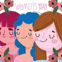 Blumenkarte zum Frauentag vektor