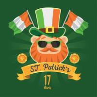 saint patricks leprechaun huvud vektor