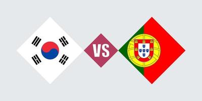 südkorea vs portugal flaggenkonzept. Vektor-Illustration. vektor