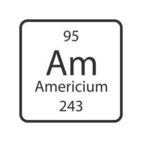 americium symbol. kemiskt element i det periodiska systemet. vektor illustration.