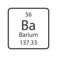 barium symbol. kemiskt element i det periodiska systemet. vektor illustration.