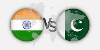 pakistan vs Indien flaggor koncept. vektor illustration.