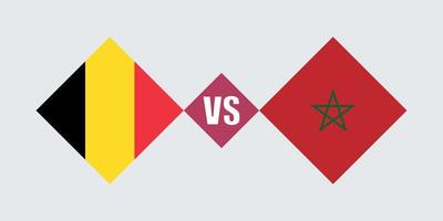 Belgien vs Marocko flagga koncept. vektor illustration.