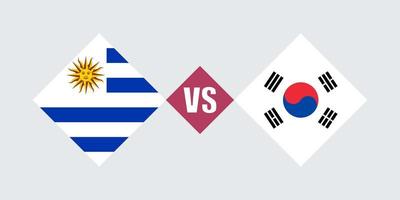 uruguay vs südkorea flaggenkonzept. Vektor-Illustration. vektor