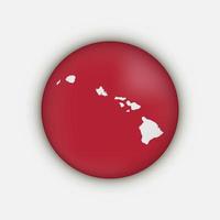 hawaii state cirkel karta med skugga vektor