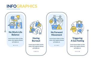 giftiga arbetsmiljö tecken rektangel infographic mall. datavisualisering med 4 steg. process tidslinje info diagram. arbetsflödeslayout med linjeikoner. vektor