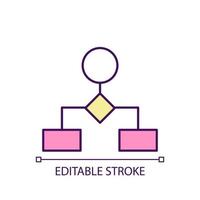 RGB-Farbsymbol für den Algorithmus. mathematische Problemlösung. Aufgabenreihenfolge. Projekt und Strategie. isolierte Vektorillustration. einfache gefüllte Strichzeichnung. editierbarer Strich. vektor