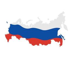 russische flagge in karte vektor