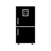 kylskåp glyfikon. kylskåp. frys. köksmaskin. siluett symbol. negativt utrymme. vektor isolerade illustration