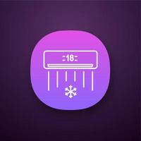 Symbol für die Klimaanlagen-App. ui ux-Benutzeroberfläche. Klimaanlage. Web- oder mobile Anwendung. isolierte Vektorgrafik vektor