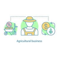 Symbol für das landwirtschaftliche Geschäftskonzept. landwirtschaftliche Idee dünne Linie Abbildung. Landwirtschaftssektor. Vektor isoliert Umrisszeichnung