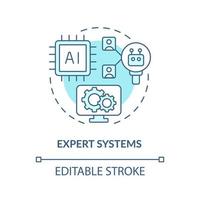 Expertensysteme türkisfarbenes Konzeptsymbol. informationssysteme art abstrakte idee dünne linie illustration. ai-Methode. isolierte Umrisszeichnung. editierbarer Strich. vektor