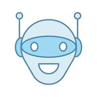 chatbot färgikon. talkbot. modern robot. Android skrattande chattbot. virtuell assistent. samtalsagent. isolerade vektor illustration