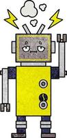 Retro-Grunge-Textur-Cartoon-Roboter vektor