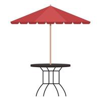 bordsrestaurang med parasoll vektor