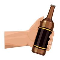 Hand mit Bierflasche vektor