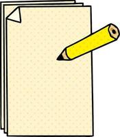 skurriles Cartoon-Papier und Bleistift im Comic-Stil vektor