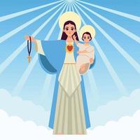 Maria jungfru och Jesus antagande vektor