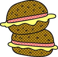 skurriles Cartoon-Sandwich im Comic-Stil vektor