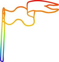 Regenbogen-Gradientenlinie Zeichnung Cartoon-Flagge vektor