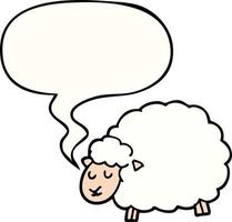 Cartoon-Schafe und Sprechblase vektor