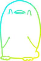 kall gradient linjeteckning tecknad pingvin vektor
