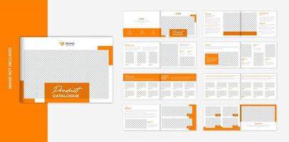 Landschaftsproduktkatalog-Designschablone, sauberer orangefarbener Möbelzeitschriftenvektor
