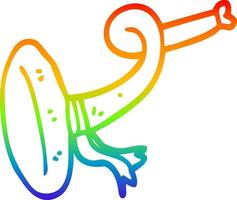 Regenbogen-Gradientenlinie Zeichnung Cartoon gewelltes Horninstrument vektor