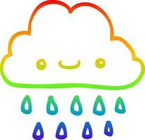 Regenbogen-Gradientenlinie Zeichnung Cartoon Sturmwolke vektor