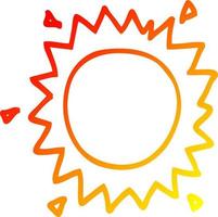 warme Gradientenlinie Zeichnung Cartoon Sonne vektor