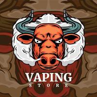 true bull logotyp för vapingbutik, elegant premium vektor