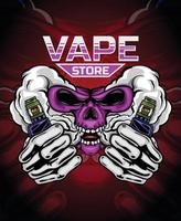 ein Community- oder Vape-Shop-Logo mit einer eleganten und coolen Totenkopfform vektor