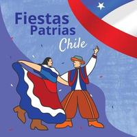 bildillustration för Chiles patrias fiestas day hälsningar vektor