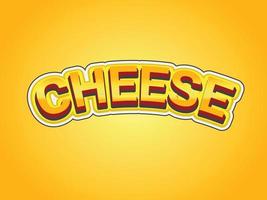 Käse-Text-Effekt-Vorlage mit 3D-Bold-Style-Nutzung für Logo vektor