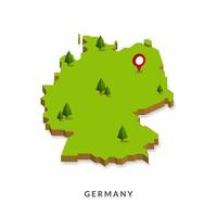 isometrische karte von deutschland. einfache 3D-Karte. Vektor-Illustration - eps 10-Vektor
