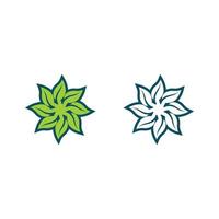 Baumblattvektor und grünes Logo entwerfen freundliches Konzept