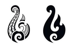 maori tatuering stil fiskkrok set. ben matau. hej matau. vektor